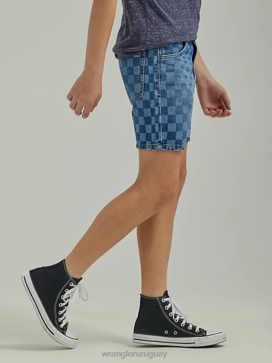 índigo Wrangler Niños shorts de mezclilla a cuadros ropa F8J4V1038