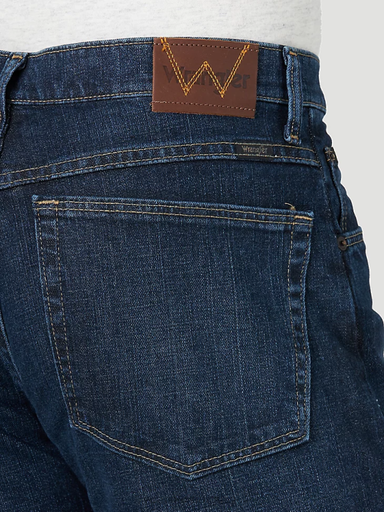 índigo ennegrecido Wrangler hombres jeans flexibles de ajuste relajado ropa F8J4V169
