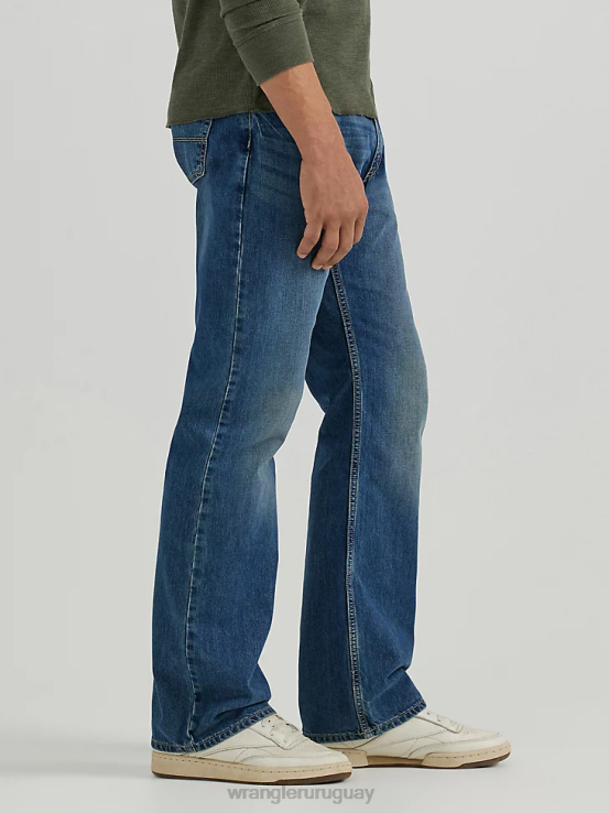 índigo medio Wrangler hombres Vaqueros bootcut de ajuste relajado Authentics ropa F8J4V125