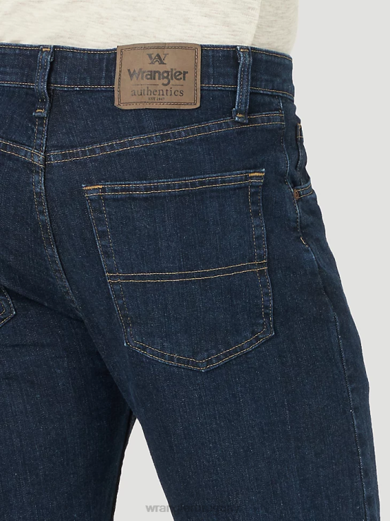 índigo oscuro Wrangler hombres Vaqueros auténticos de ajuste regular y cintura cómoda ropa F8J4V205