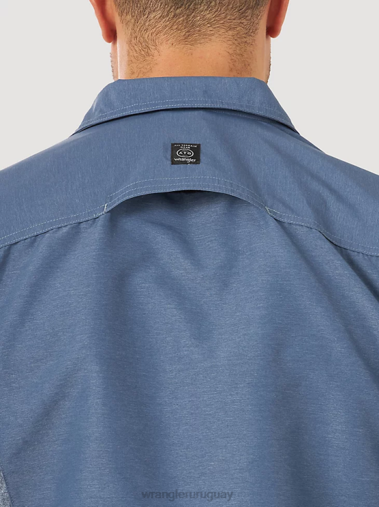 índigo vintage Wrangler hombres camisa atg mezcla de materiales ropa F8J4V378