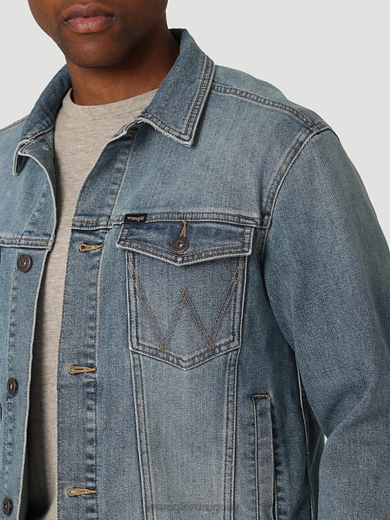índigo vintage Wrangler hombres chaqueta estilo camionero de mezclilla clásica ropa F8J4V612